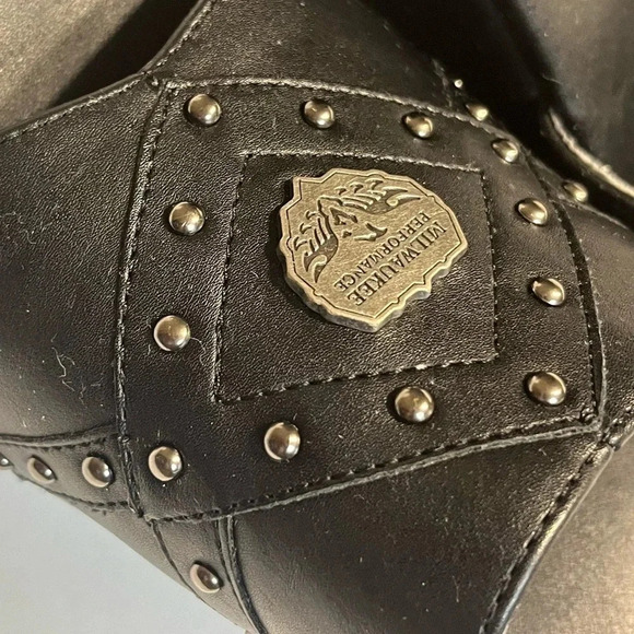 Milwaukee Performance Women Black Leather causal wedge open toe sandals. Size 9. - Picture 12 of 16